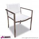 Poltrona da giardino VENUS Batyline inox e legno 53x55x80