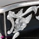 962 BA2032_a Comodino barocco nero con decorazioni rose silver 3 cassetti 60x40xh65
