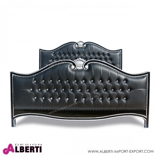 962 BA2004_b Letto nero con decoraz.silver    200x200