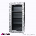 Libreria barocco pensile argento con 3 ripiani 100 x 35 x H 200