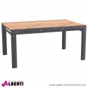 Tavolo ALTEA rettangolare in alluminio e teak 160x100