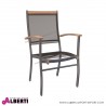 Poltrona ALTEA impilabile in alluminio e textilene  70x70x74