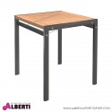 Tavolo ALTEA quadrato in alluminio e teak 70x70