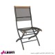 Sedia ALTEA pieghevole in alluminio, teak e textilene 70x70x74