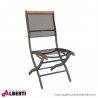 Sedia ALTEA pieghevole in alluminio, teak e textilene 70x70x74