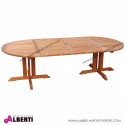 Tavolo ovale in teak fisso Classic 260 x130x74