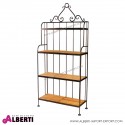 Libreria scaffale in ferro e legno di teak  77x30x155