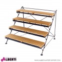 Portavasi pieghevole in teak e ferro L100xP95xH80 cm