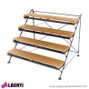 Portavasi pieghevole in teak e ferro L100xP95xH80 cm