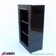 962 BA2029_c Libreria pensile nera 2 ripiani  legno 33x60xh100