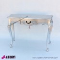 Consolle argento in stile barocco con cassetto 120x51x85