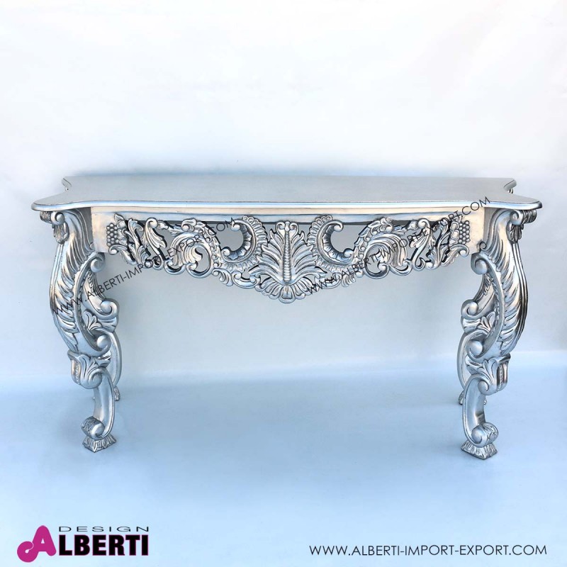 962 BA2081_a Console grande intagliata foglia argento 160x52x84
