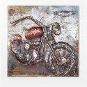 Quadro in ferro Moto Custom 100x100