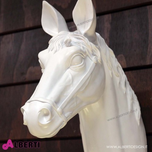 962 KA34881_b Deco fig.HorseHead bianco32x14x41