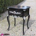 Comodino barocco Lugano black-silver