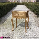 Comodino barocco Lugano gold foglia