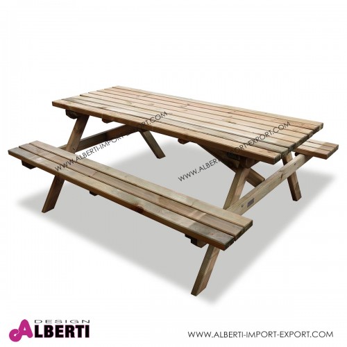 Tavolo da Pic-nic in legno con panche per esterno 40 mm 180x150xh70cm