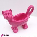 Gatto fucsia h 35 cm