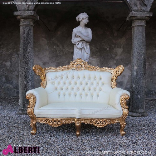 Divano barocco french 2 posti gold/cream 160cm