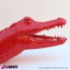 963 PLA268_d Alligatore rosso in vetro resina 198cm