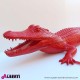 963 PLA268_e Alligatore rosso in vetro resina 198cm