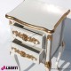 962 BA2102_a Comodino barocco 2 cassetti bianco decorazioni oro 38x30x74 cm