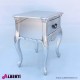 962 BA2104_a Comodino 1 cassetto foglia argento 50x41x63 cm