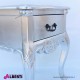 962 BA2104_a Comodino 1 cassetto foglia argento 50x41x63 cm