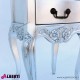 962 BA2105_a Comodino 2 cassetti foglia foglia argento 50x33x73,5 cm