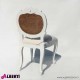 962 BA2123_a Sedia provenzale bianca/velluto  51x51x94 cm