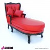 962 BA2130_a Chaise Lounge 188x72x120 black/  velluto rosso