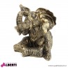 Elefante color oro seduto in vetro resina L50 H46cm