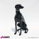 963 PLA490N_e Cane levriero nero 80x55x35cm