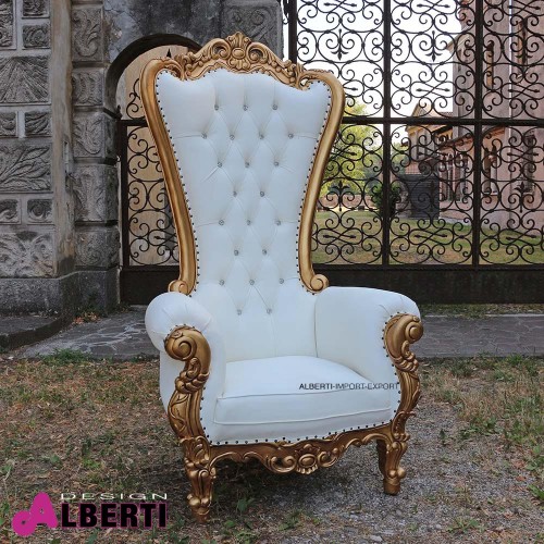 Poltrona KING barocco gold/white