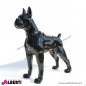 Bulldog nero in vetroresina OVER SIZE 190 x H180cm