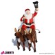 963 107g_b Babbo Natale c/slitta 2renneH65cm