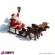 963 107g_h Babbo Natale c/slitta 2renneH65cm