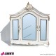 Armadio Barocco Lisa 3 ante bianco con specchi decorazioni oro L 210