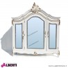 Armadio Barocco Lisa 3 ante bianco con specchi decorazioni oro L 210