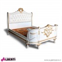 Letto Bonaparte 150x200 bianco con decori oro