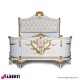 962 BA2094_a Letto Bonaparte 150x200 bianco con decori oro