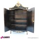 962 BA2118_a Armadio Delphine 2 ante nero decorazioni oro 140x65x234 cm