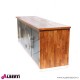 962 MA1227_b Credenza Primitiv 207x58x77 vetro sul piano, gambe inox, ante nere maniglie a forma di corna