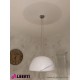 962 KR00437A00_g Lampadario a campana bianco con lavorazioni, interno verde