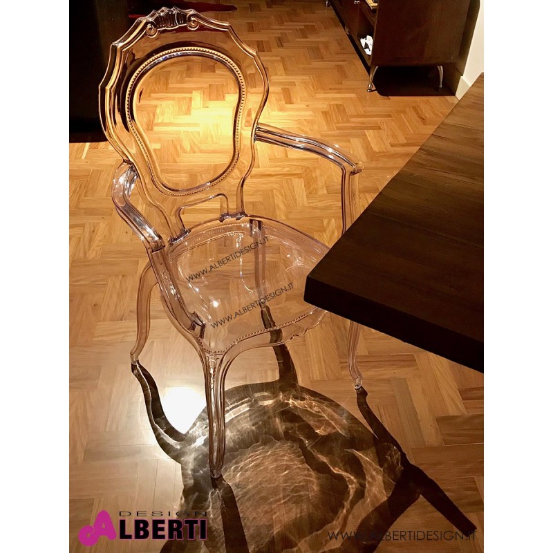Policarbonato Sedia Barocco Moderna Sedia Barocco Trasparente