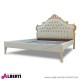 962 BALMARGL^C_a Letto MARSIGLIA gold foglia/creamtess. c/motivo ornam.218x180x162