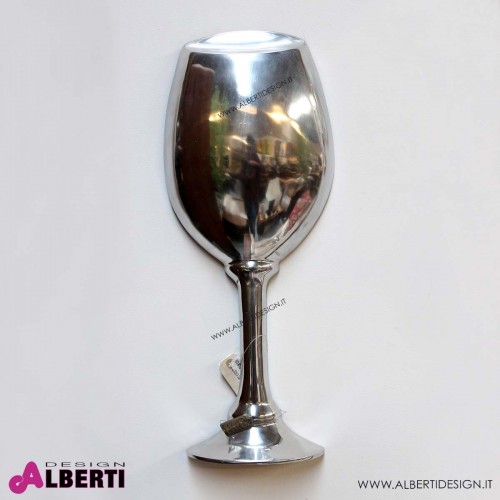 Calice vino in alluminio da parete H 70cm