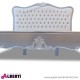 962 BALNIZSL^W-SI_c Letto NIZZA silver foglia/white  pelle sintetica 218x180x152