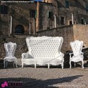 Divano barocco Marilyn white/white 212cm