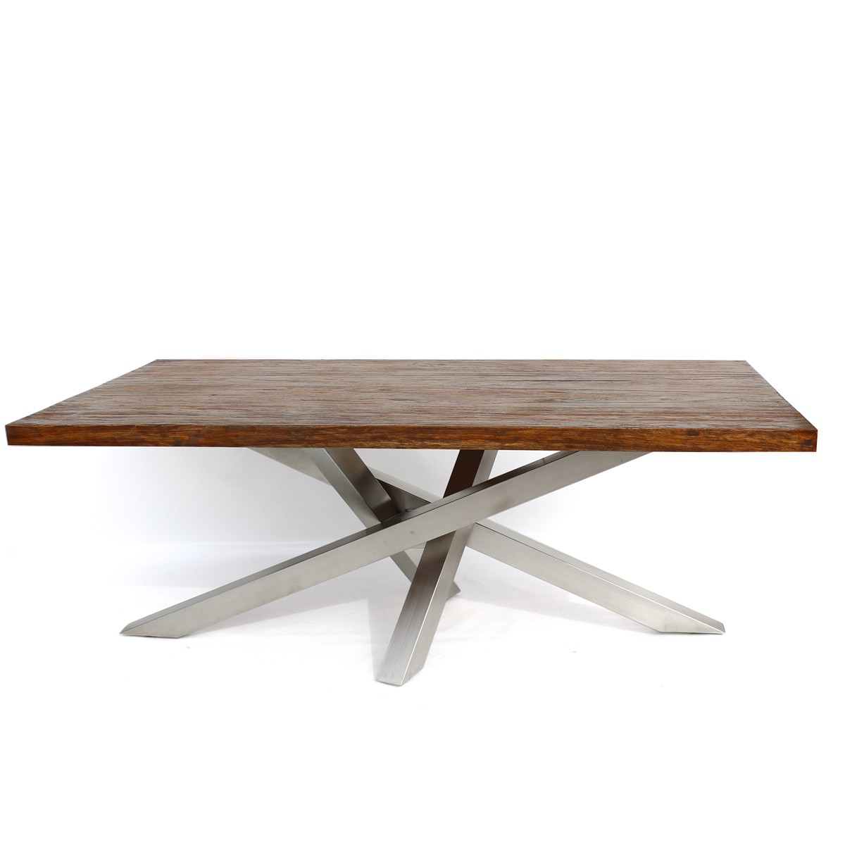 Tavolo moderno con base in acciaio inox satinato182x82xh72 cm
